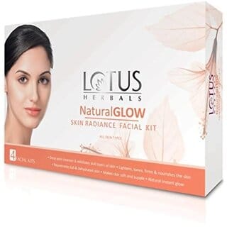 Lotus Herbals Natural Glow Skin Radiance 4 in 1 Facial Kit  Deep Pore Cleansing  Skin Lightening  Hydrating 200g