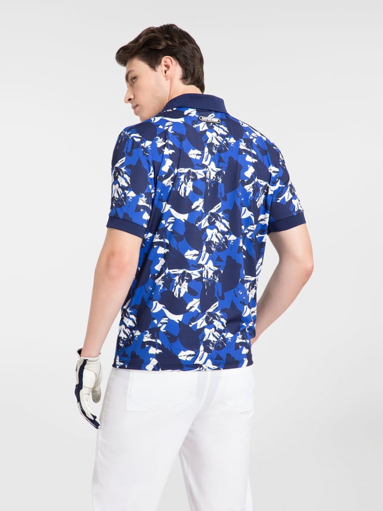 AH Ultra - Blue Tropical Maze Polo