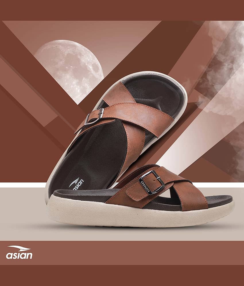 ASIAN MEDISOL-01 Tan Men's Thong Flip Flop