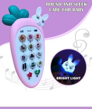 RAINBOW RIDERS Carrot Tunes MELODY PHONE for kids Musical Mobile Phone For Kids with Animal Sound,Dialer Sound,Ringtones,Lights, Baterry operated,Best Birthday Gift For 3+ Years.