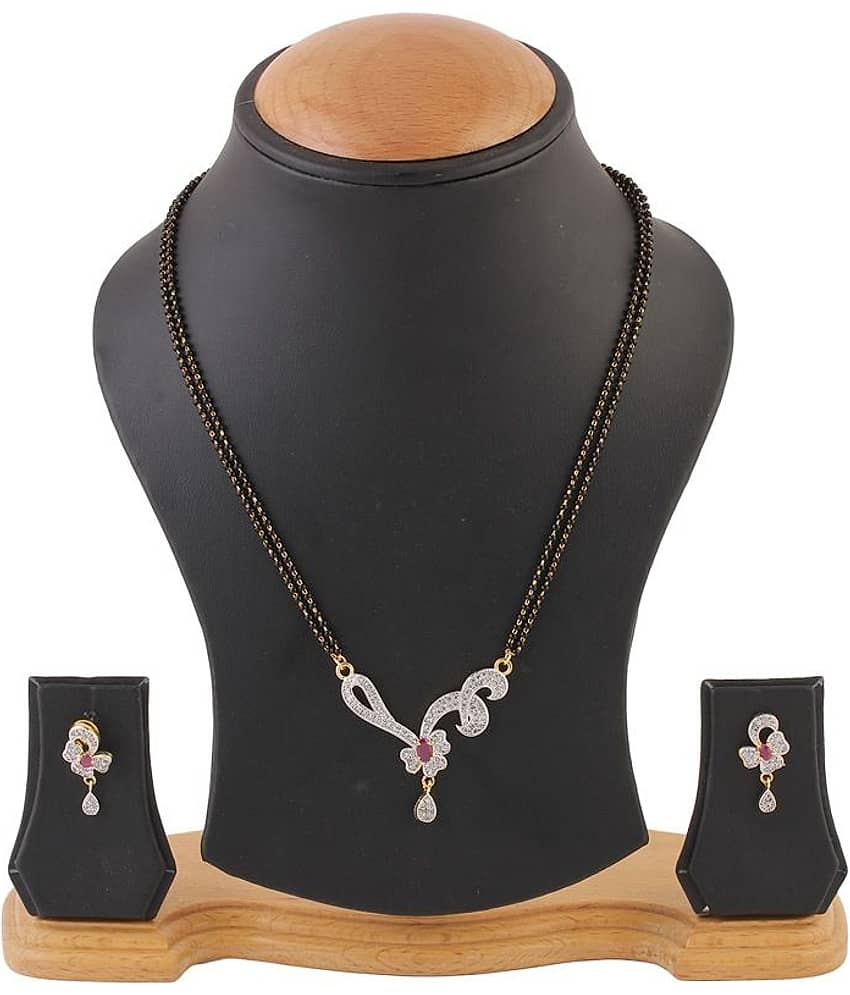 Youbella Silver Alloy Mangalsutra Set With Chain