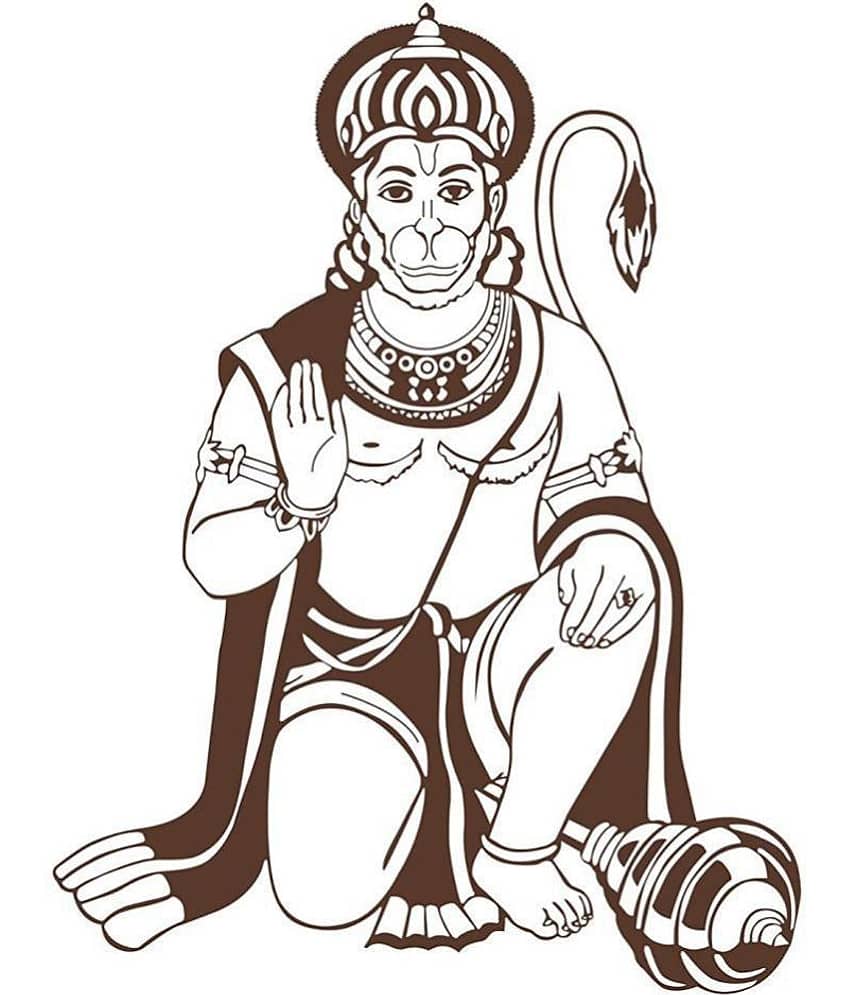 Asmi Collection Jai Hanuman Religious & Inspirational Sticker ( 80 x 60 cms )