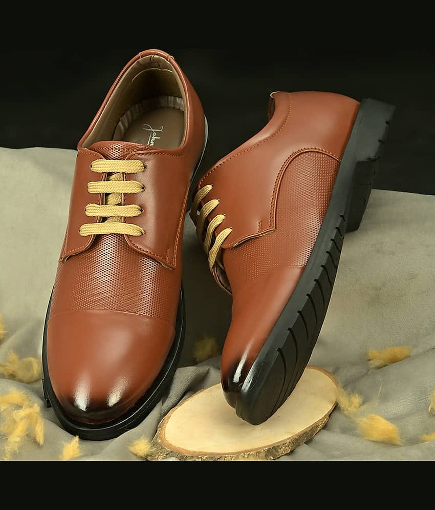 John Karsun Tan Men's Derby Formal Shoes