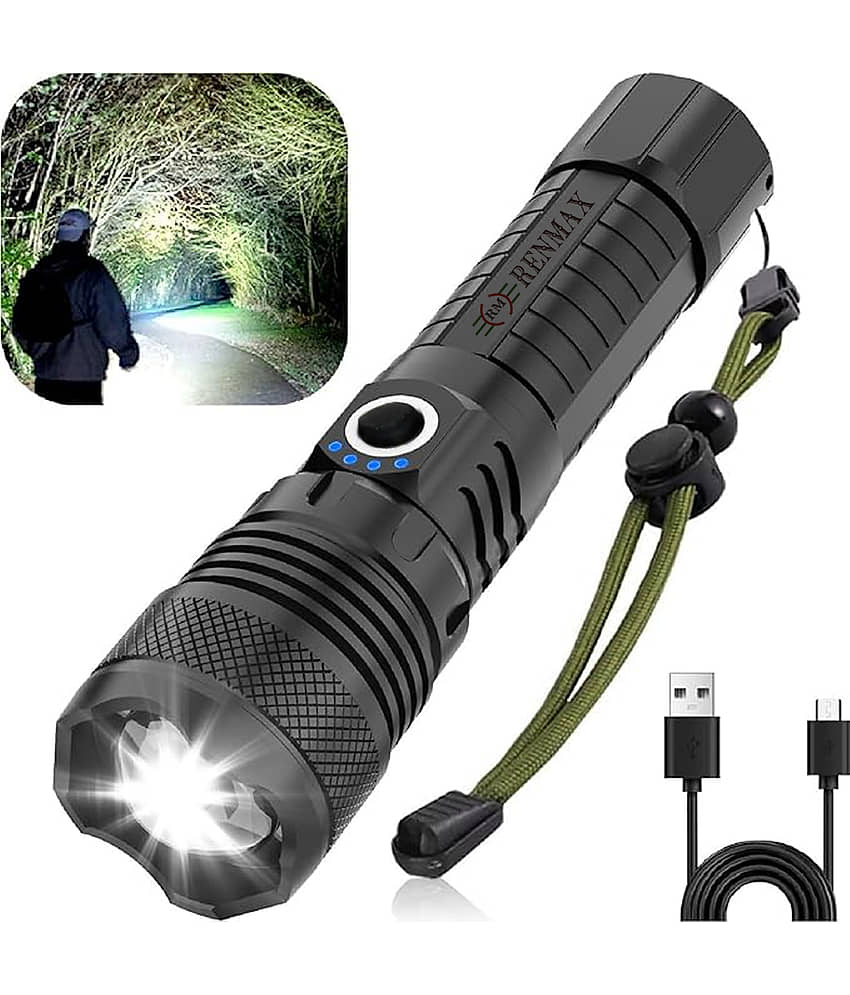RENMAX - Above 50W Rechargeable Flashlight Torch ( Pack of 1 )