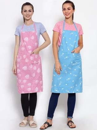 Woman Pack of 2 Cotton Blend Apron With Patch Pockets