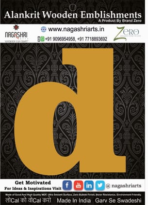 Brand Zero Alphabets, Numbers, Monograms - Lower Case D - CLBBT Font - Select Your Preference