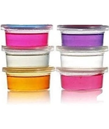 freedy Set of 6 Flexible Crystal Slime Magic Mud Soft Transparent Jelly Clay Putty Toys for Kids Boys Girls with Clay Modelling Tools Non Toxic - Multi Color f