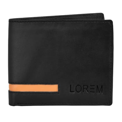 LOREM Edition Bi-Fold Faux Leather 3 ATM Card Slots Wallet for Men-UF