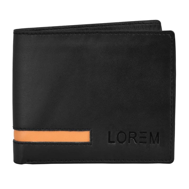 LOREM Edition Bi-Fold Faux Leather 3 ATM Card Slots Wallet for Men-UF