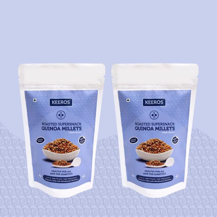 Keeros Tangy & Crunchy Quinoa Millets Namkeen, Healthy & Diabetic Friendly Roasted Super Snack, 100 gm - Pack of 2