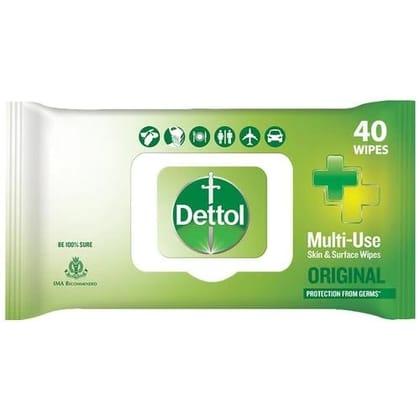 Dettol Original Multi-Use Skin & Surface Wet Wipes, 40 pcs