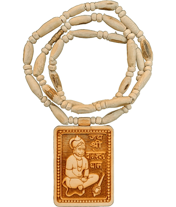 Tulsi Original & Natural Wood Tulsi Kanthi Mala With Hanuman Ji Shri Bageshwar Dhaam Sarkar Bageshwar Dham Balaji Pendant Locket