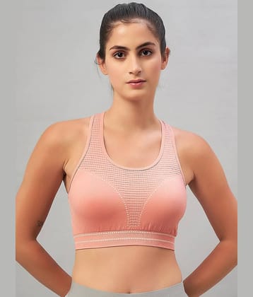 C9 Airwear - Peach Nylon Lightly Padded Women's Sports Bra ( Pack of 1 )