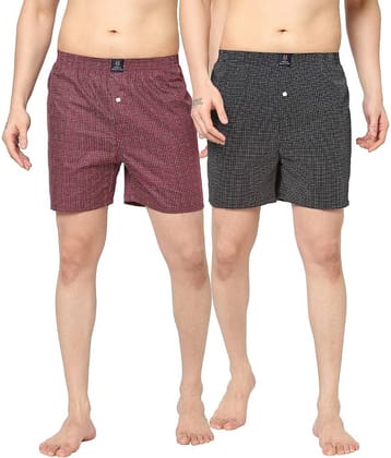 URBAN SCOTTISH Pack of 2 Cotton Boxers For Men's ( Multicolor )