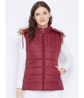 VERO AMORE Polyester Maroon Parka Jackets Single