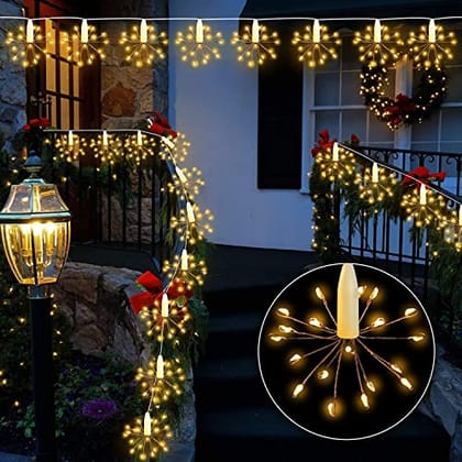 Light, 10 Bright Starbursts Design Sparckle 10Ft Light with USB 8 Mode Operated for Diwali, Home Decoration,