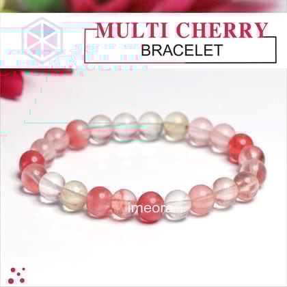 Certified Multi Cherry Quartz 8mm Bracelet