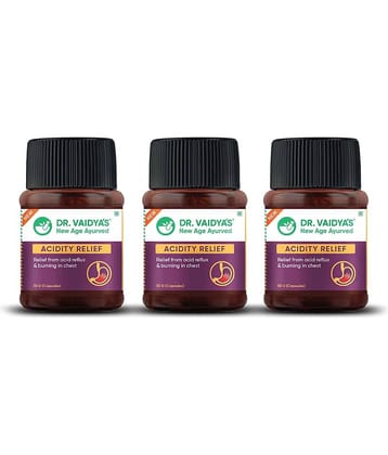Dr. Vaidya'S Acidity Relief Capsules Ayurvedic Medicine For Acidity And Gas, 30 Capsules (Pack of 3)