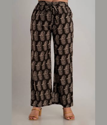 MAUKA - Black Rayon Straight Women's Palazzos ( Pack of 1 )