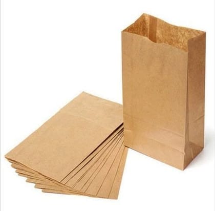 Divatos Kraft Brown Paper Carry Bags Lifafa 12X9X6 Inch | Grocery Snacks Bakery Restaurants Takeaway & Cloud Kitchen Food Delivery | Disposable Recyclable Eco Friendly Paper Bag (Pack of 25)