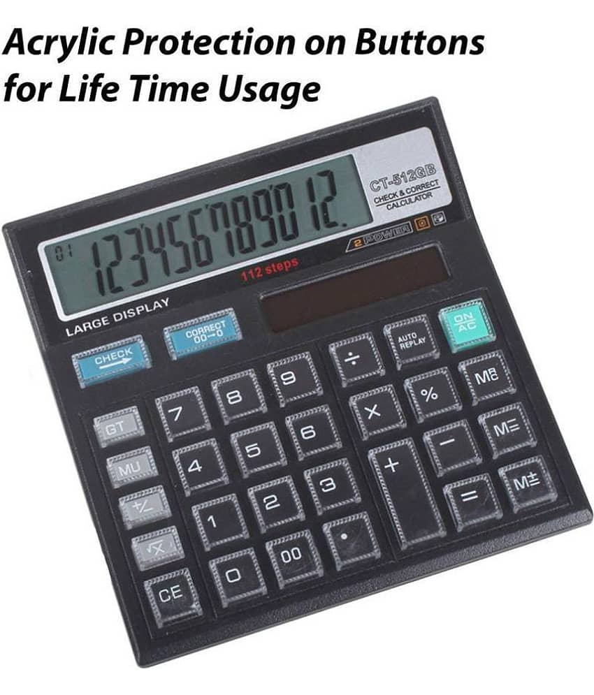Nilam Enterprice Digit Financial and Business Calculator with Acrylic Protected on Buttons,(Black)