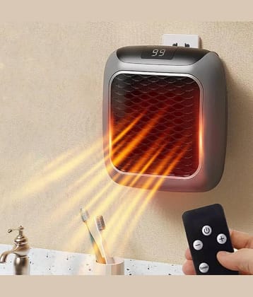 Kapalin Handy Heater Turbo Wall-Outlet Metal Polish Block 800W Mini Room Heater, Portable Heater with Remote 1 no.s