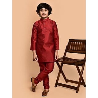 PrintCultr Boys Festive & Party Kurta and Pyjama Set (Red)