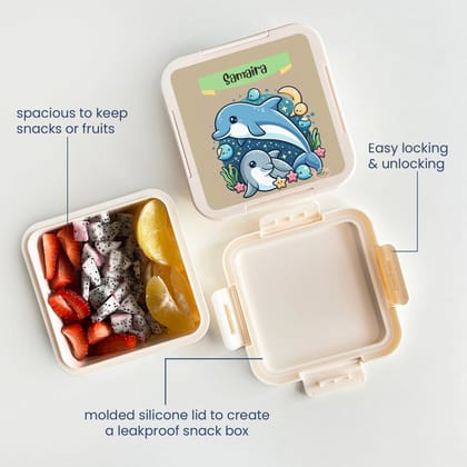 Custom Snack Box & Lunch Box for kids - Dolphin Design-Snack Box