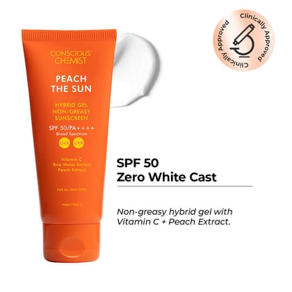 Conscious Chemist Sunscreen SPF 50 PA++++ Vitamin C & Rice Water, Lightweight, No White Cast - 50g Conscious Chemist Sunscreen SPF 50 PA++++ Vitamin C & Rice Water, Lightweight, No White Cast - 50g