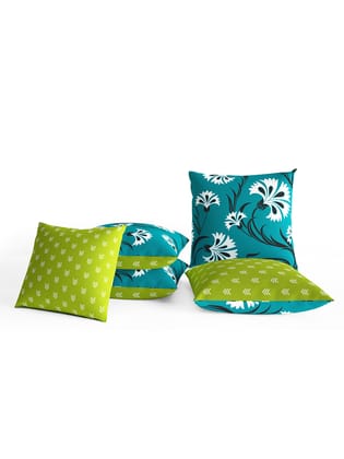 Dark Green Microfiber Cushion Covers Set of 5 16x16 Inchs (40x40,CM)-40 X 40 / Green / CUN_LX1178