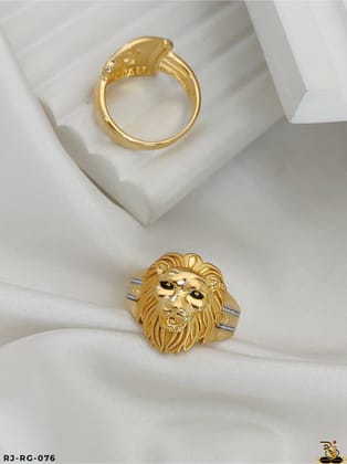 Imported lion design gold plated ring for men's-RG-076-20