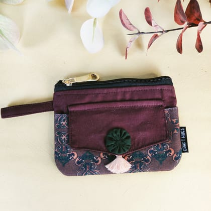 Front Flap Mini Wallet - Brown Knot