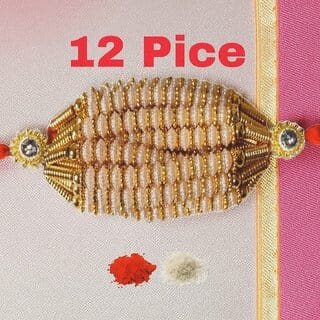(Pack of 12) CHARKEE Fancy 12 Bhaiya Bhabhi Rakhi (Multicolour)