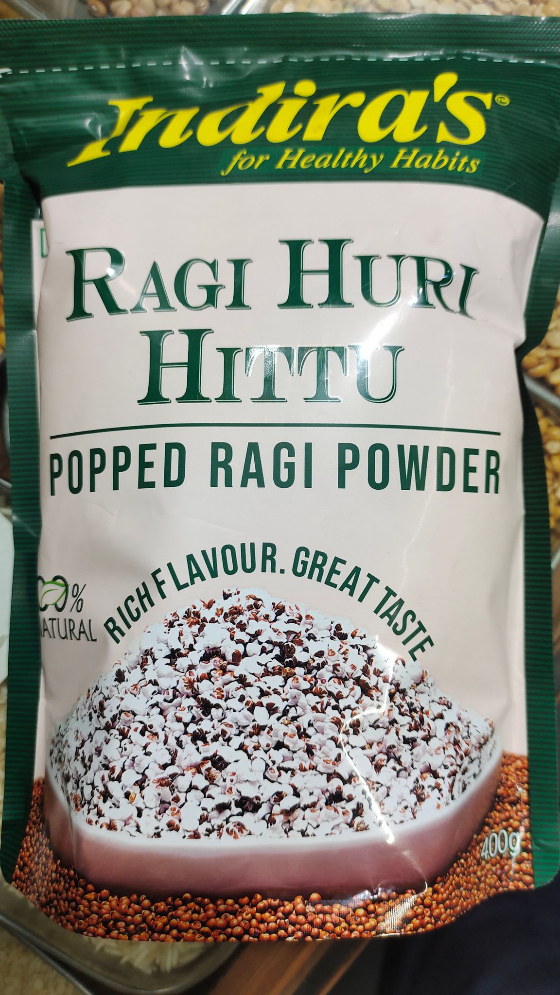 ndira's Ragi huri hittu popped ragi powder 
