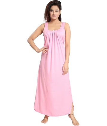 Cinco Light Pink Cotton Blend Women's Nightwear Nighty & Night Gowns ( Pack of 1 )