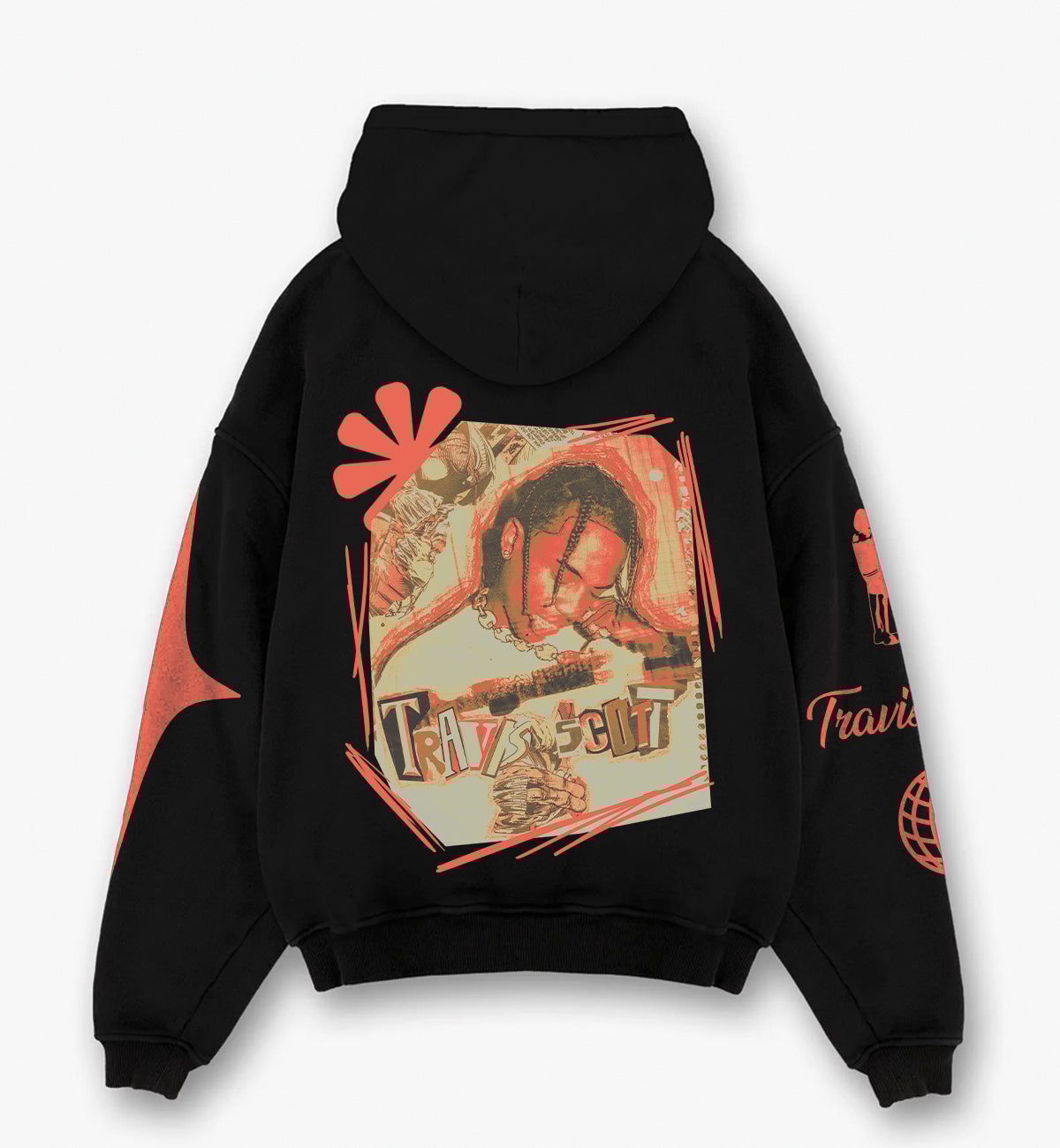 Travis Scott Designed Oversized Hoodie-S / Black