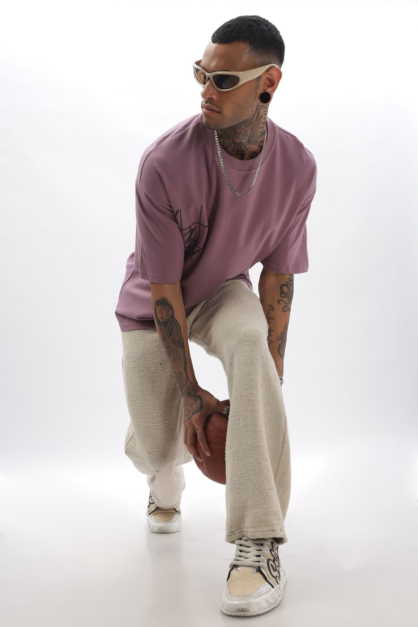 GameOn XO Purple Dropshoulder Tshirt-M