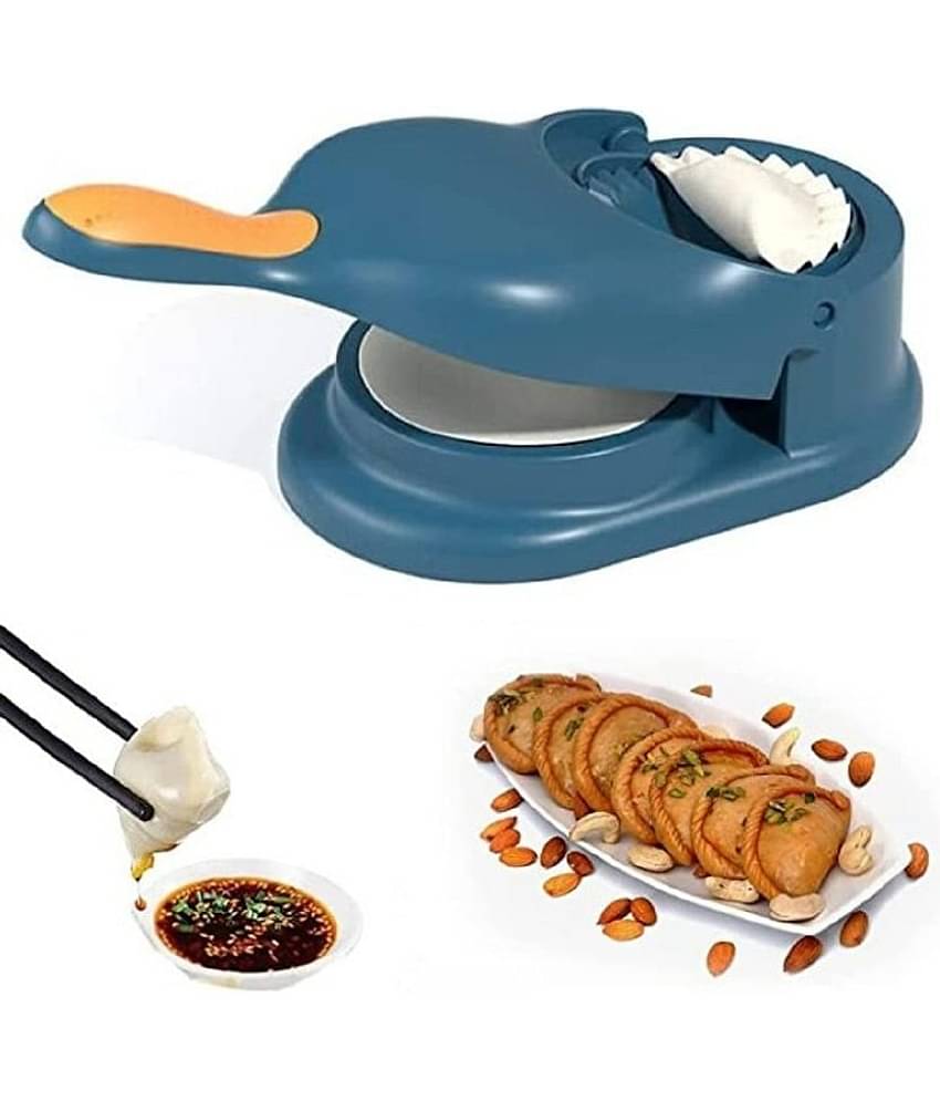 iview kitchenware Blue Virgin Plastic Gujiya/Momos/Dumpling Maker Machine ( Set of 1 )