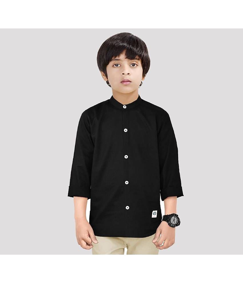 Made In The Shade Pack of 1 Boys 100% Cotton Full Sleeves Shirt ( Black )
