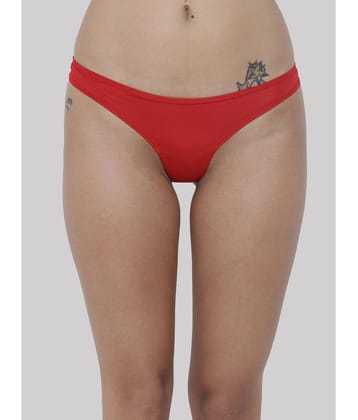 BASIICS By La Intimo - Red BCPSS01 Polyester Solid Womens Bikini ( Pack of 1 ) - None