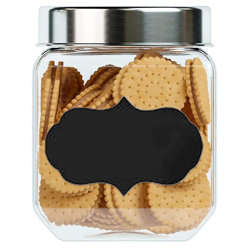 Femora Clear Glass Octo Kitchen Storage Jars, 850 ml, 2000 ml, Set of 2, Free Replacement of Lids