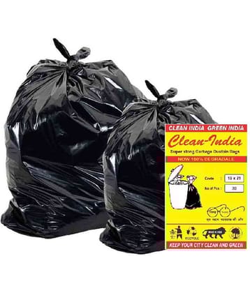 Clean India- Medium 60 pcs Garbage Bags - 2 packs of 30 Pcs - 60 pcs - 19X21 Black Medium Disposable Garbage Trash Waste Dustbin Kitchen Bag