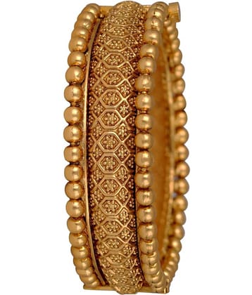 Ethnic 1 Gram Gold Plated Floral Design Openable Kada for women & Girls