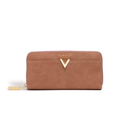 LaBante London Kindness Brown/Light Purple Zip Wallet
