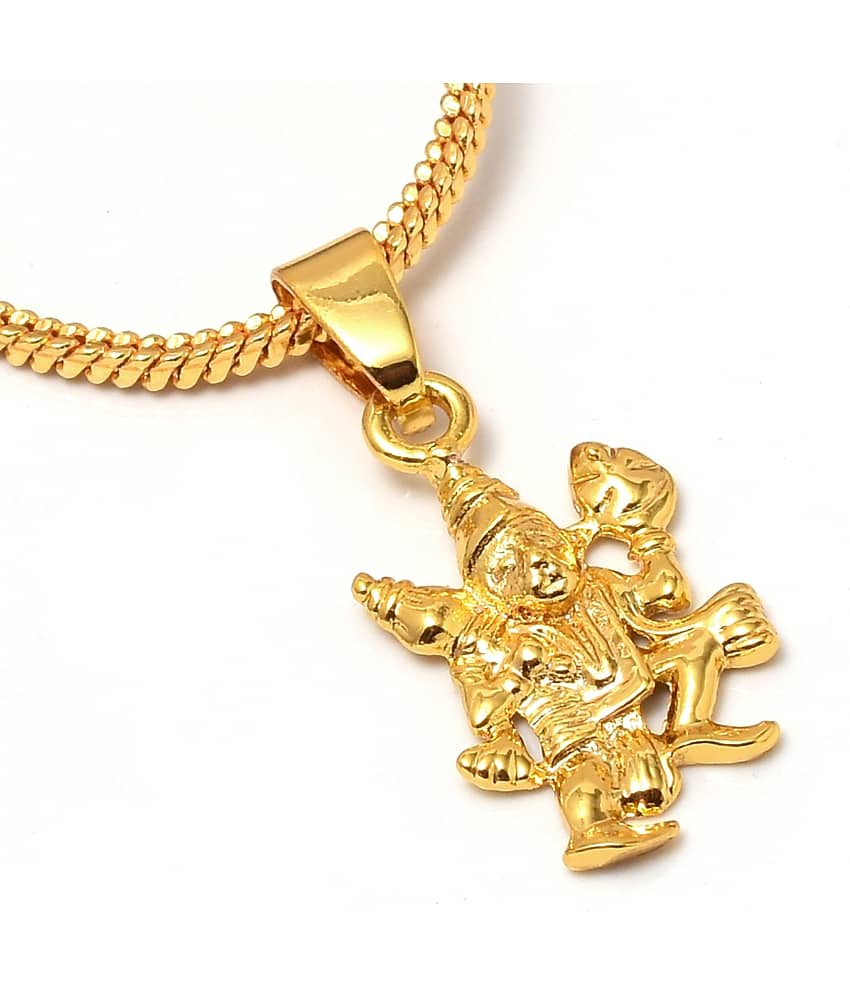 Jewar Mandi Lord Hanuman Ji  Golden Gold Plated Beautiful Pendant Jewelry for Men and Women 7615