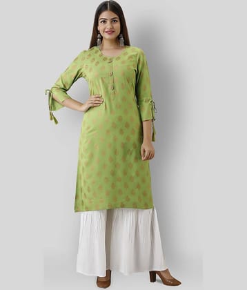 MAUKA - Green Green Straight Rayon Women's Stitched Salwar Suit ( Pack of 1 )