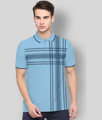 BULLMER - Sky Blue Cotton Blend Regular Fit Men's Polo T Shirt ( Pack of 1 )
