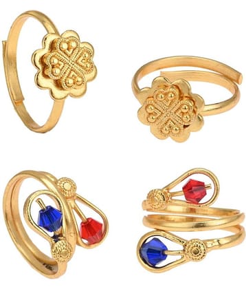 AanyaCentric Gold Plated 2 Pair Toe Rings