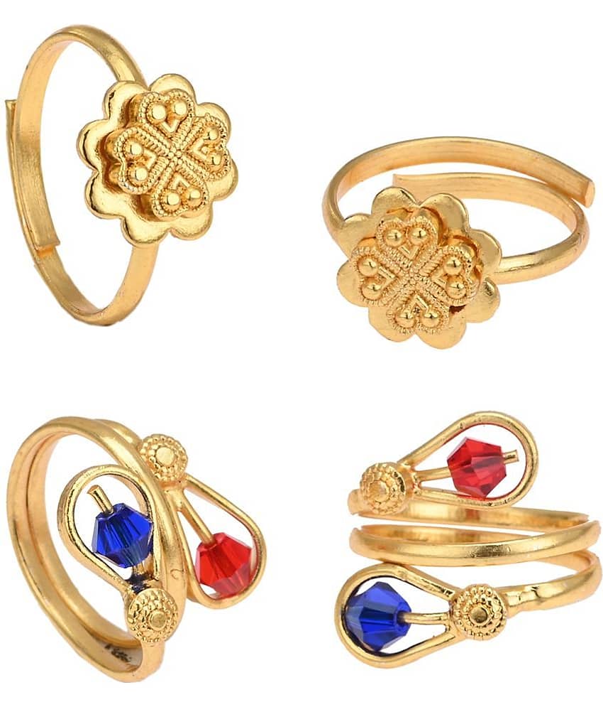 AanyaCentric Gold Plated 2 Pair Toe Rings
