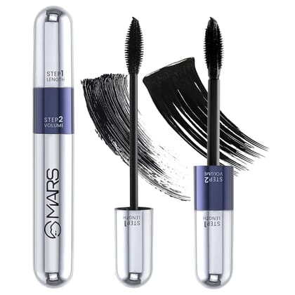MARS Double Trouble Mascara - 2 Step Volumizing & Lengthening - Jet Black